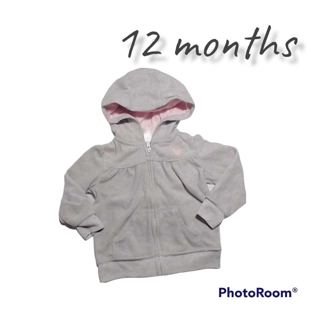 Carter's gray fleece zip up hoodie